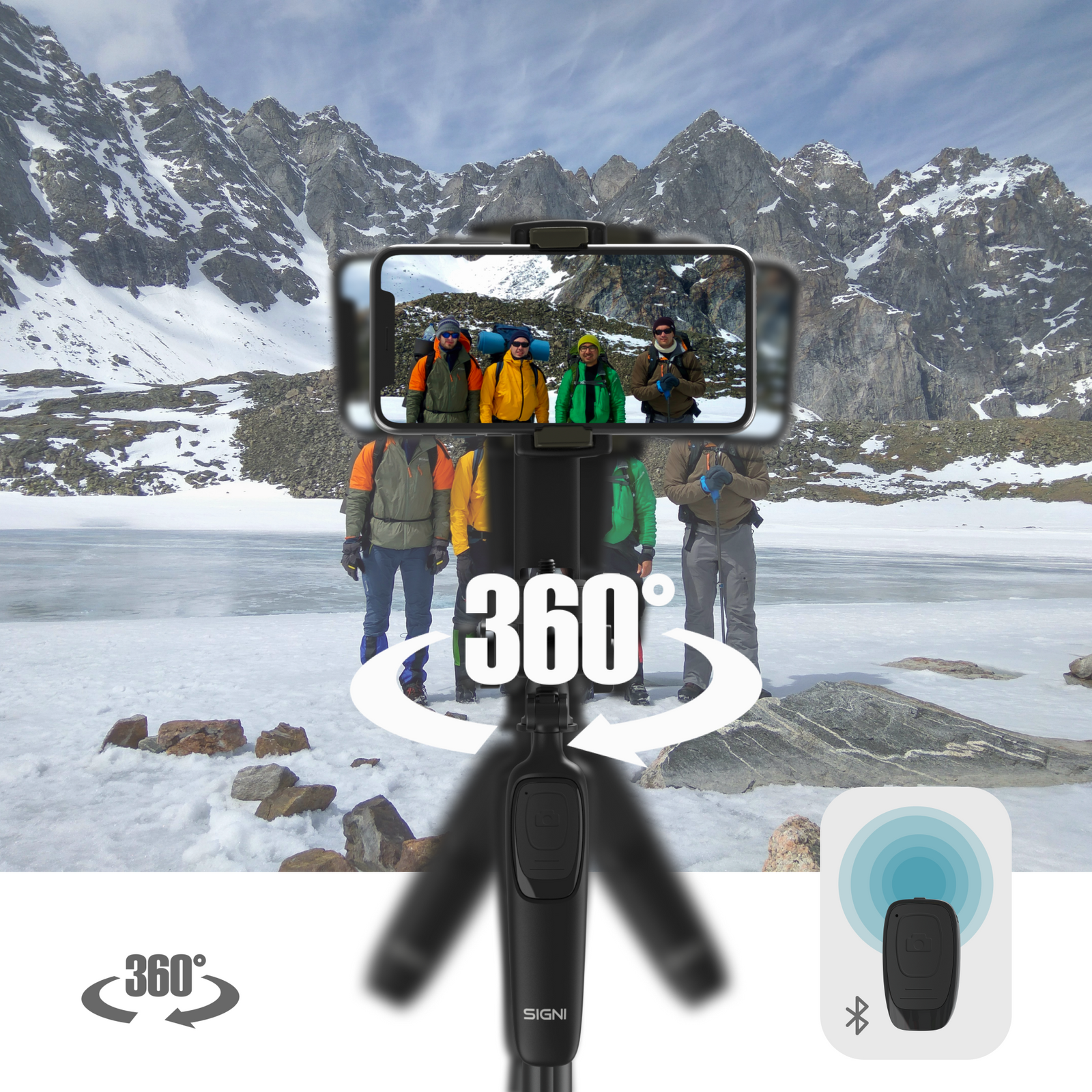SIGNI POD Flex Plus 360 Tripod/Selfie Stick - 1.8m
