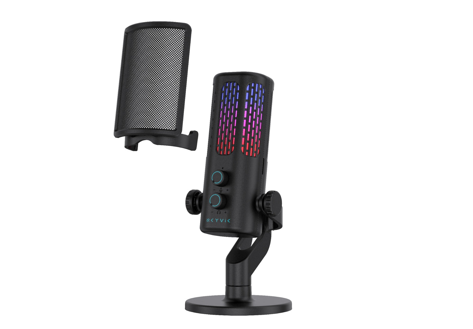 Glowcast USB Condenser Microphone with Noise Cancellation, RGB Lighting & Zero-Latency Monitoring for Podcasting, Streaming & Gaming