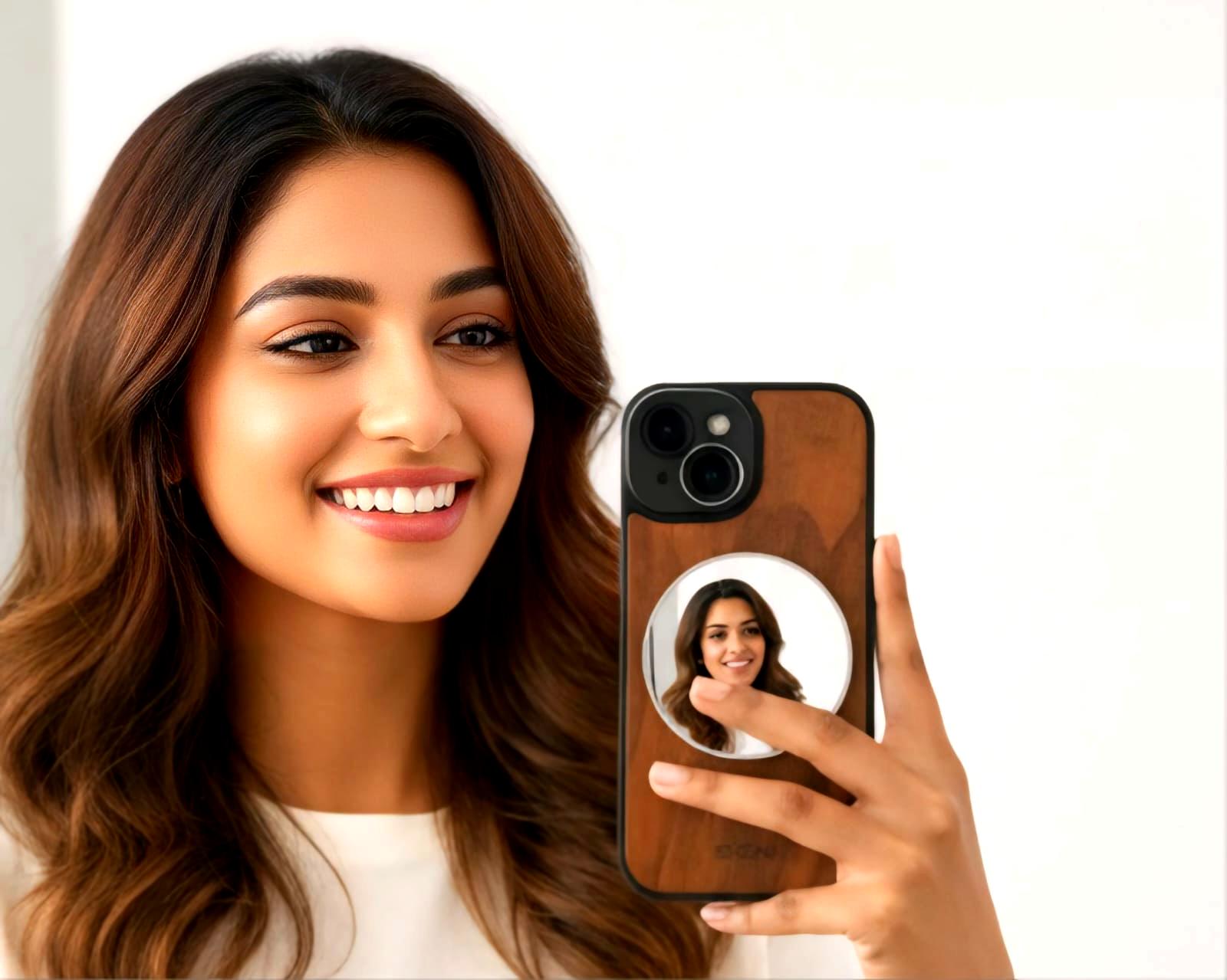 SKYVIK Magnetic Selfie Mirror (MagSafe Compatible) — Convex Back Camera Mirror for iPhone & All Smartphones