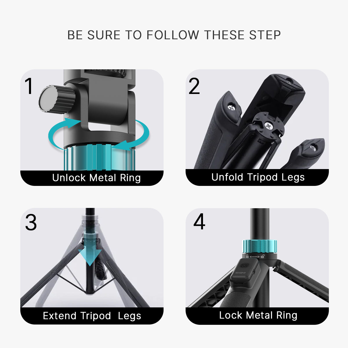 SIGNI POD Selfie Stick/Foldable Tripod - 1.75m