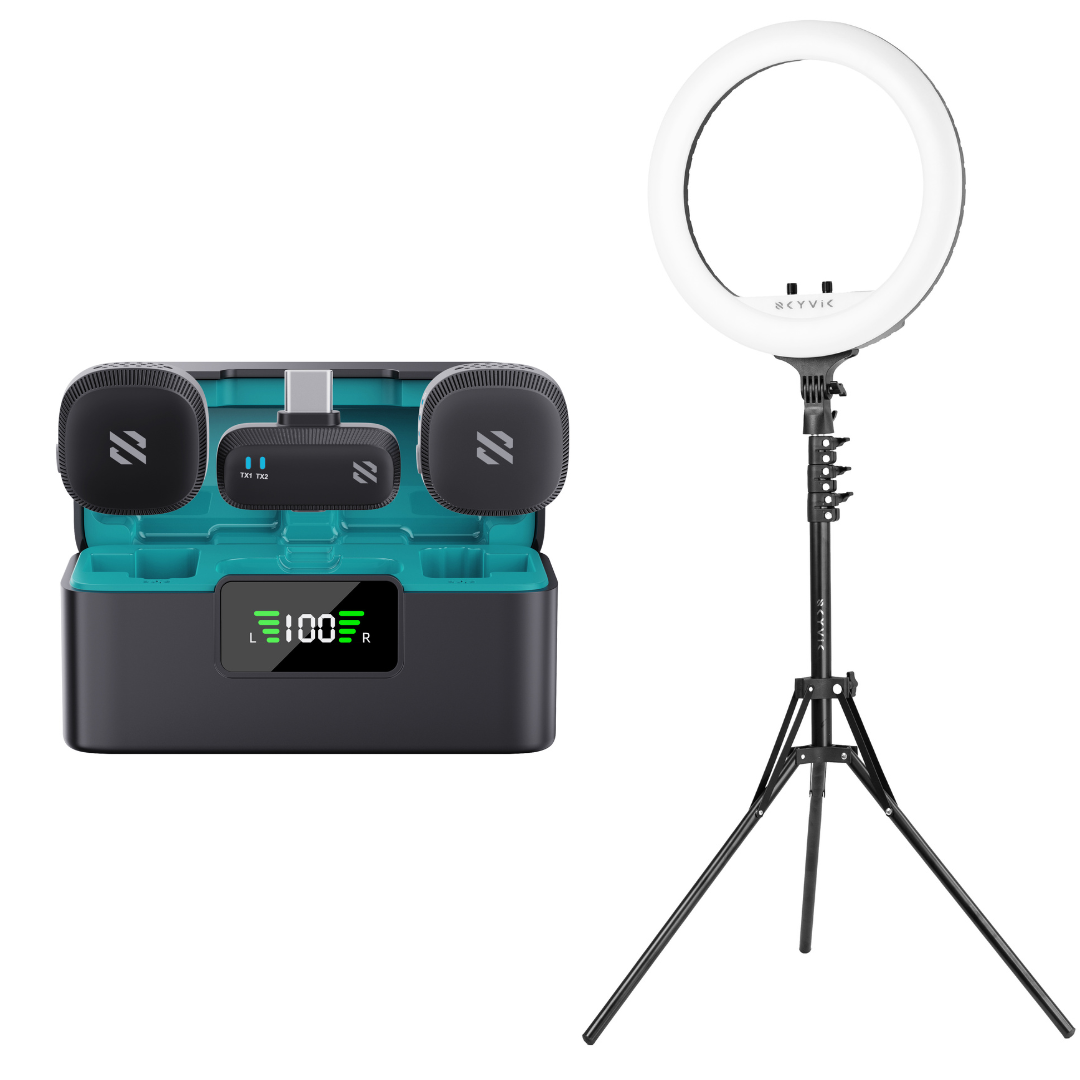 SKYVIK KRISP GO Wireless Collar Microphone – For Vlogging, Reels, Interviews, Singing, YouTube, Live Streaming