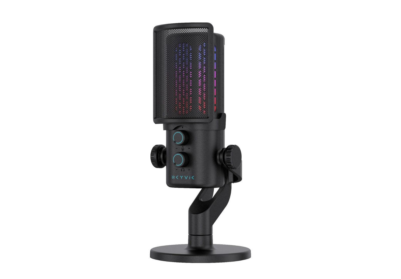 Glowcast USB Condenser Microphone with Noise Cancellation, RGB Lighting & Zero-Latency Monitoring for Podcasting, Streaming & Gaming