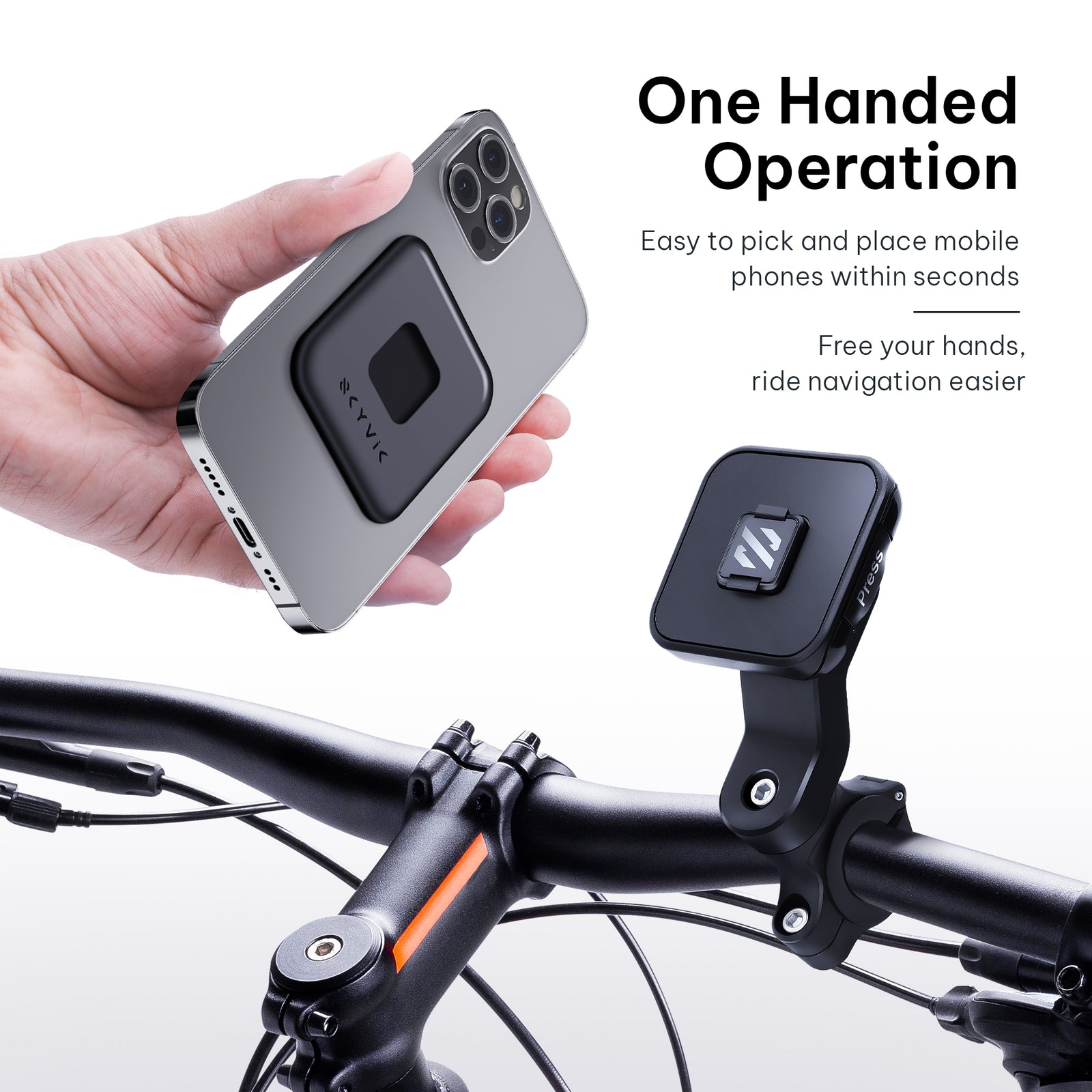 TRUHOLD Taplock Magnetic Bike Mobile Holder
