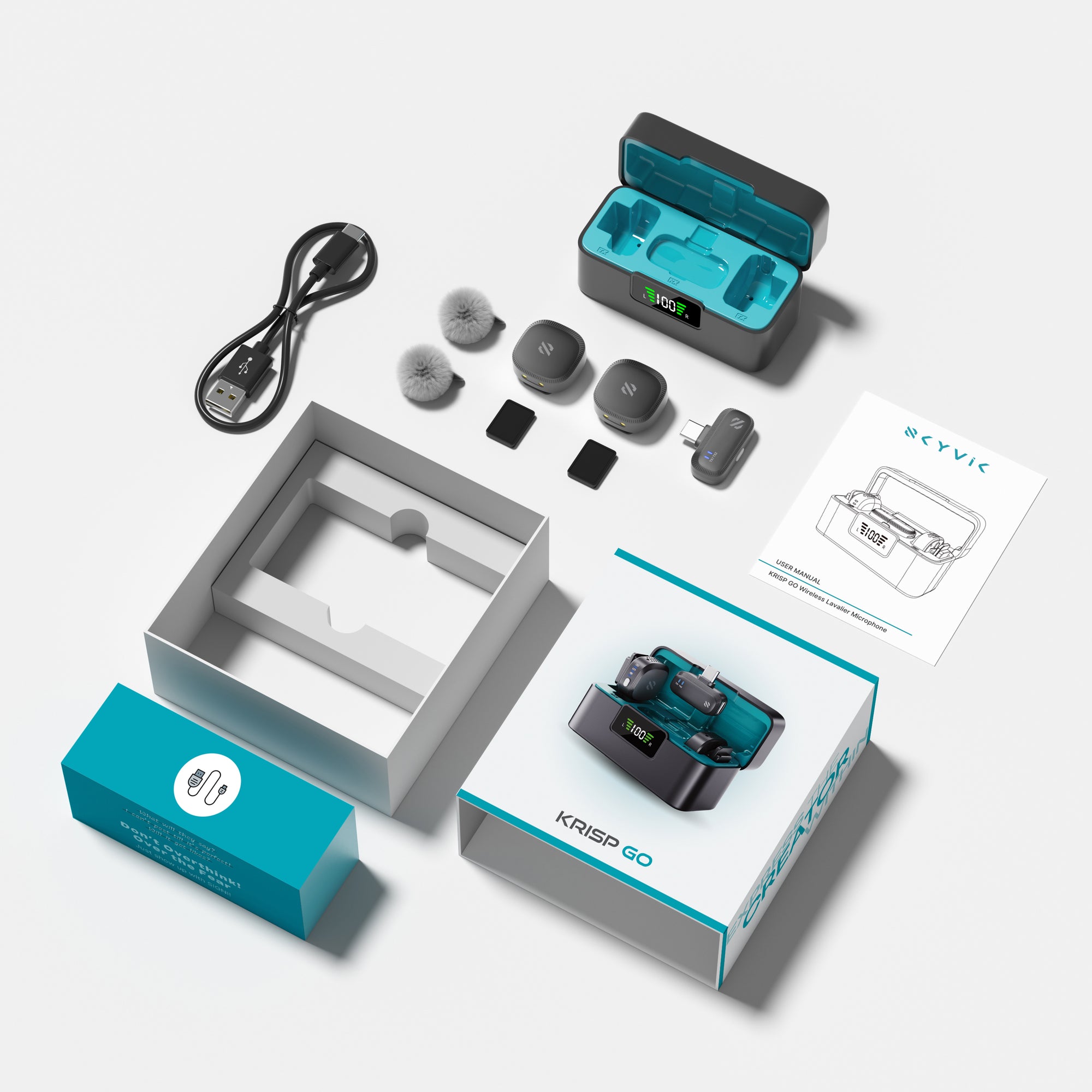 SKYVIK KRISP GO Wireless Collar Microphone – For Vlogging, Reels, Interviews, Singing, YouTube, Live Streaming