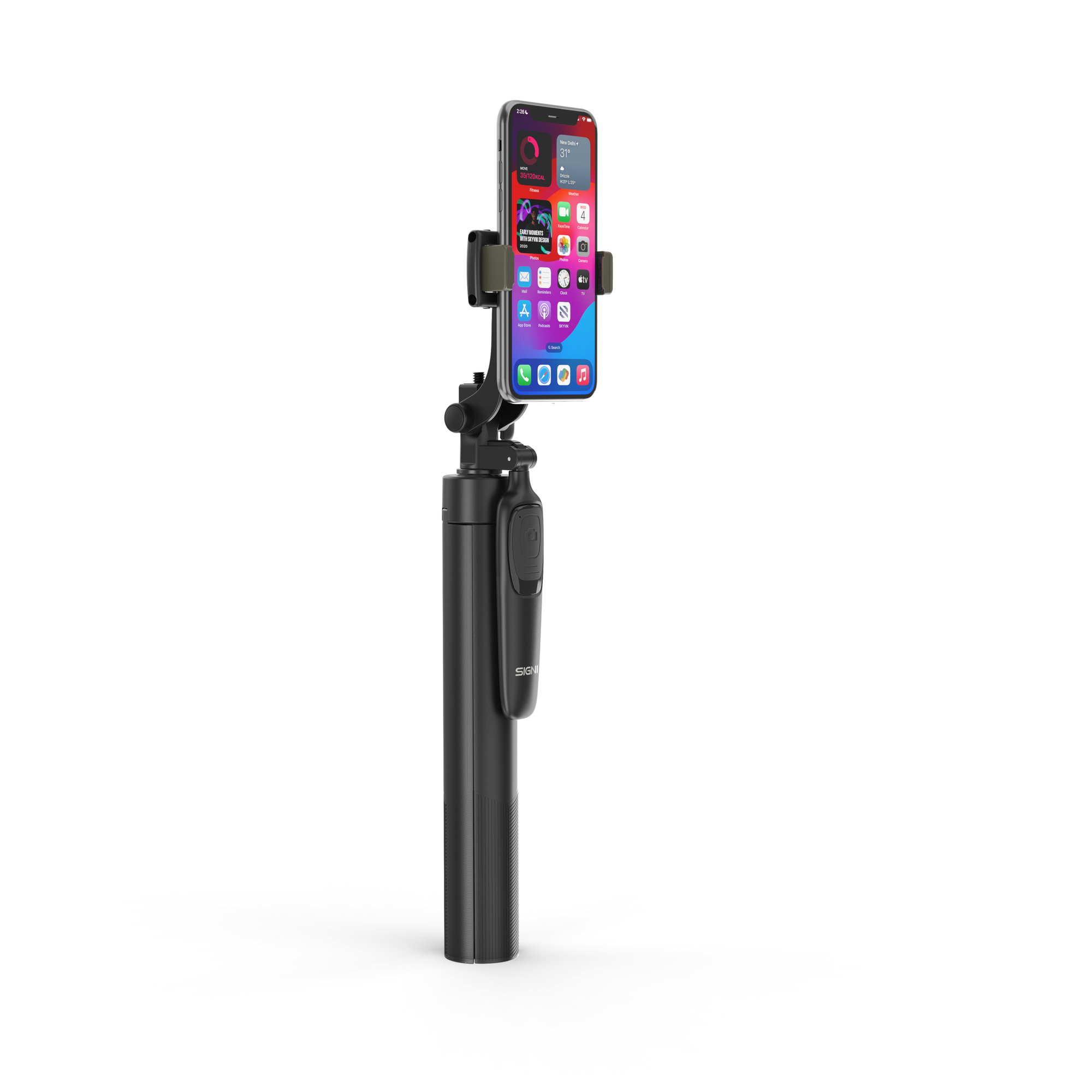 SKYVIK SIGNIPOD Flex 360 Tripod and Selfie Stick with Bluetooth Remote for Vlogging, YouTube, Streaming Event, Backpacking-1.5 Metre