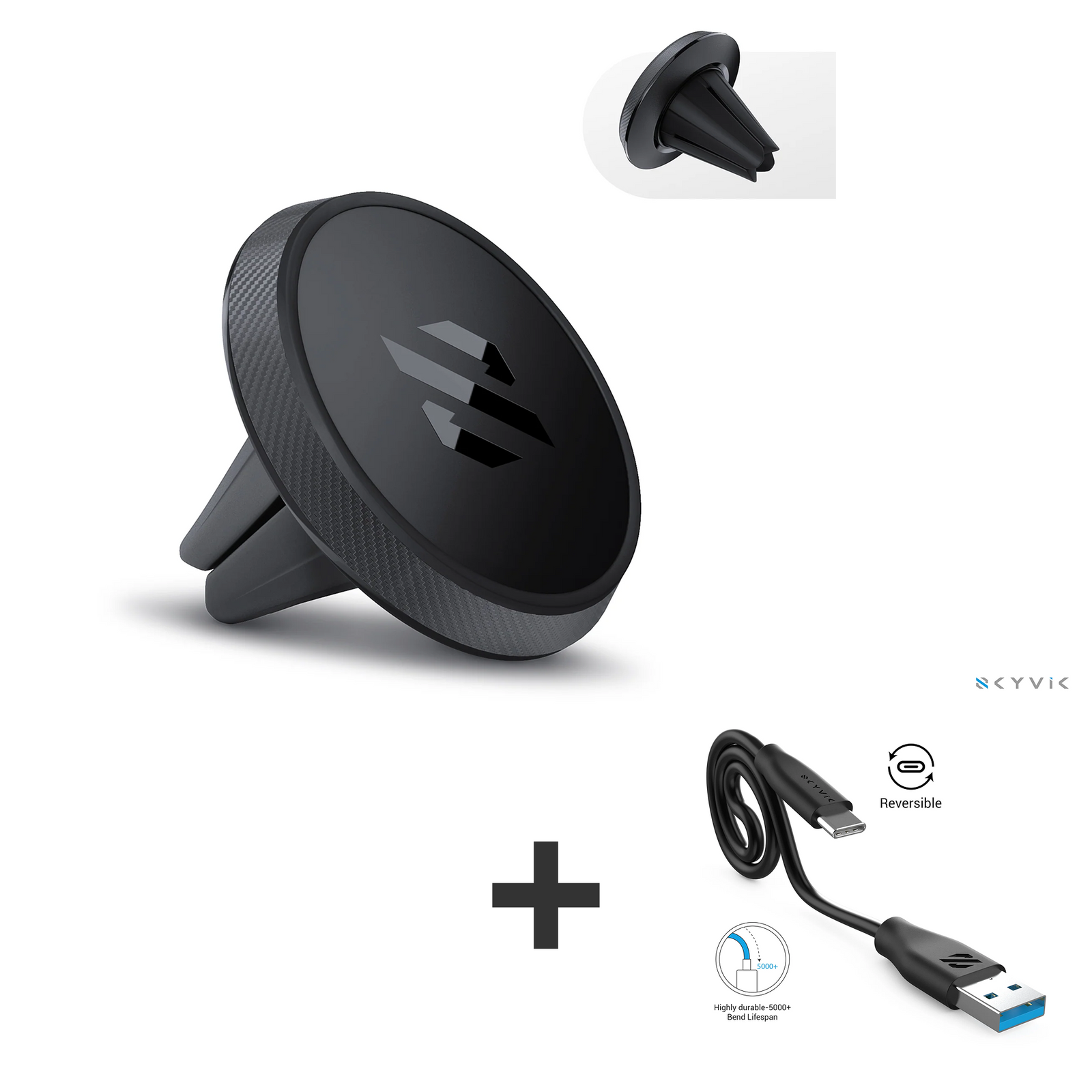 [Combo] Airvent Magnetic Mobile Holder + Type A to C Data Cable