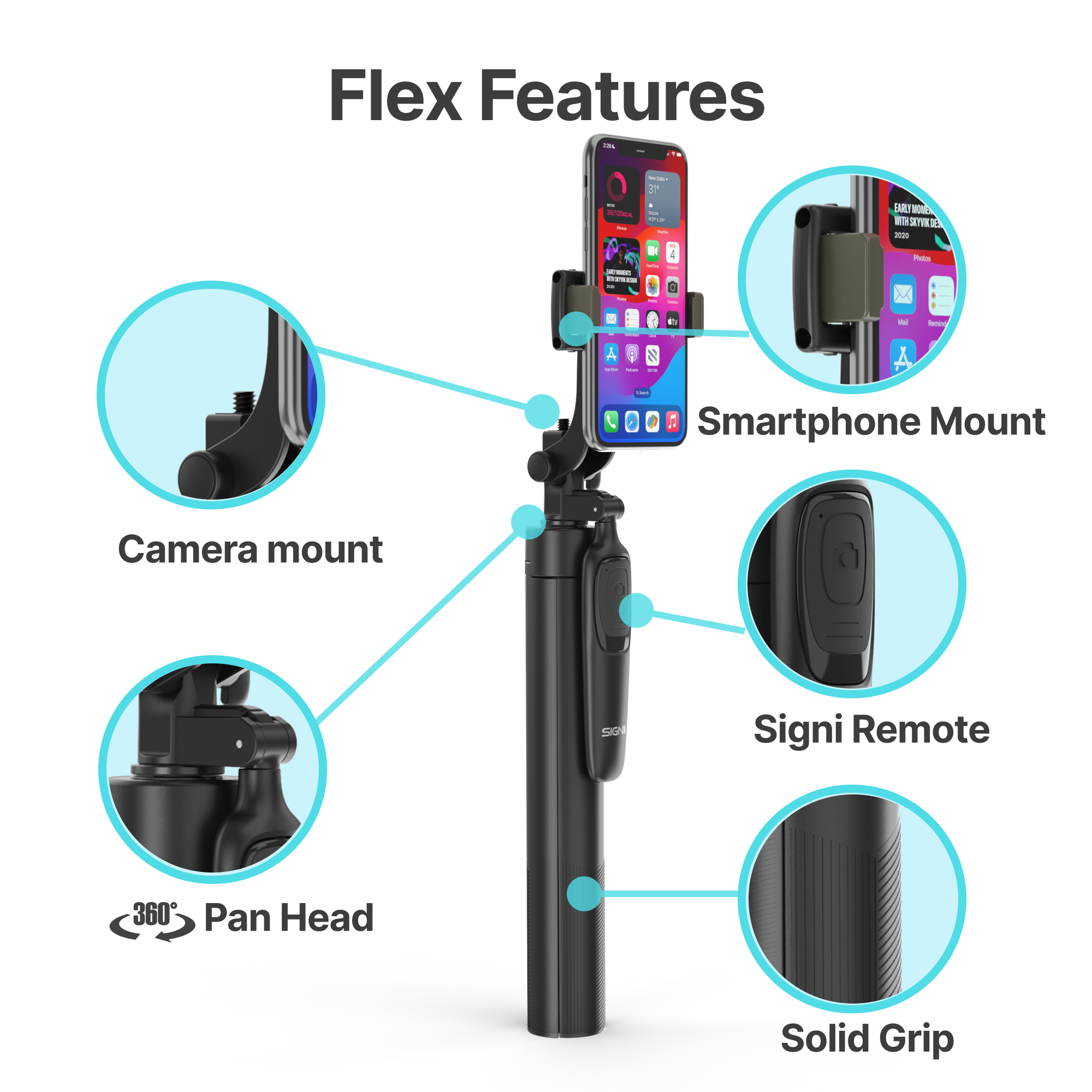 SIGNIPOD Flex 360 Tripod/Selfie Stick