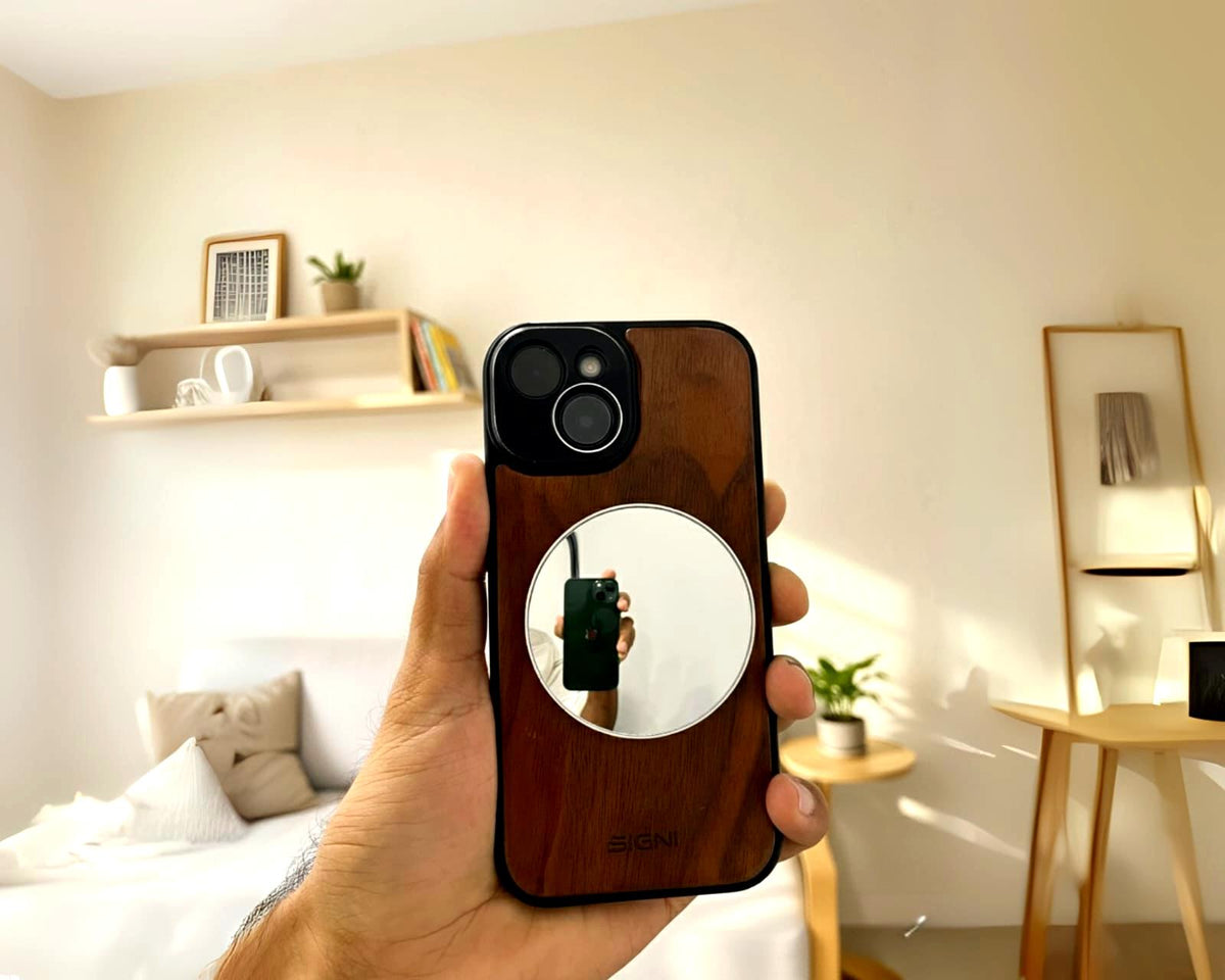 SKYVIK Magnetic Selfie Mirror (MagSafe Compatible) — Convex Back Camera Mirror for iPhone & All Smartphones