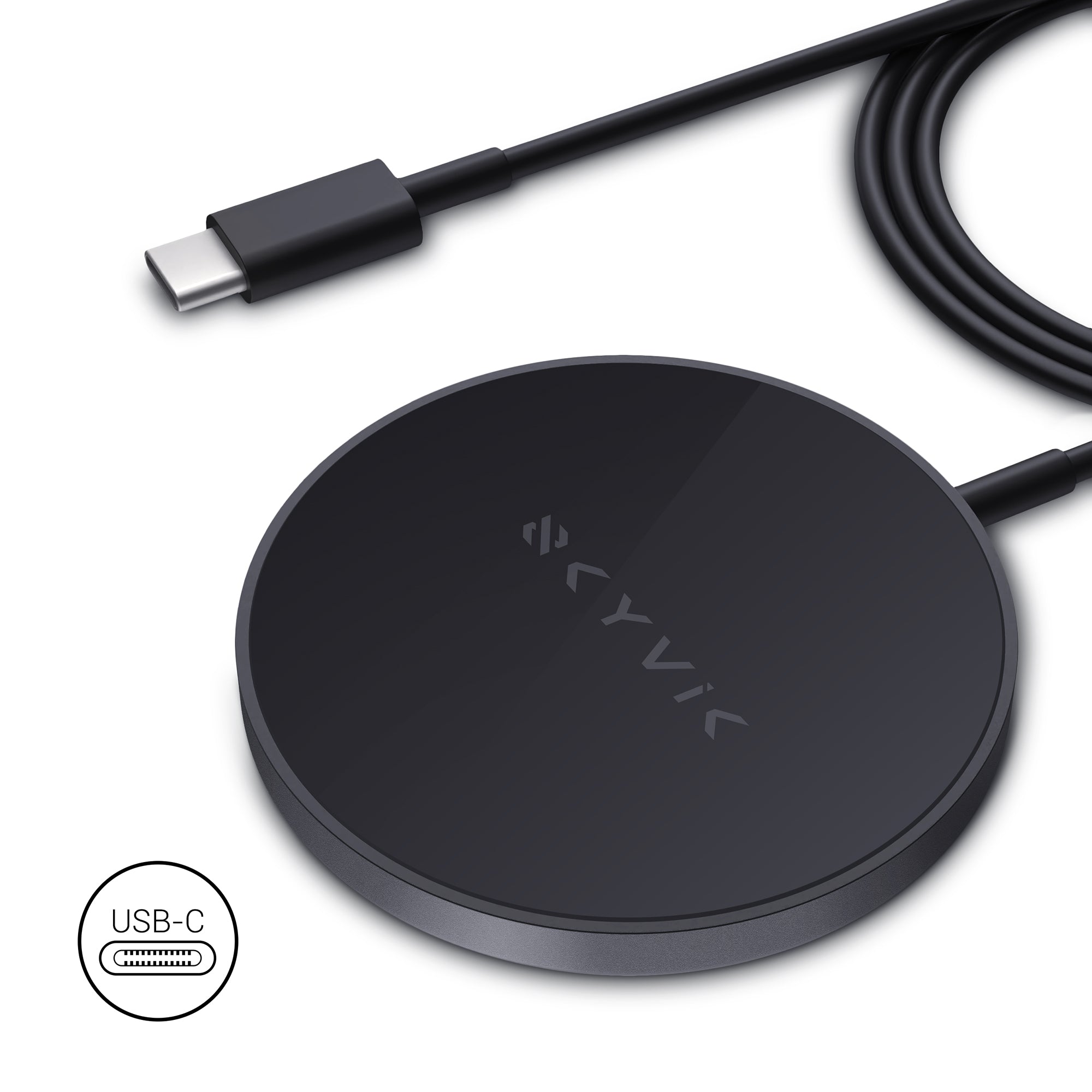 SKYVIK Beam Tap Magsafe Compatible 15W Fast Wireless Charging pad for iPhone 12, 13 & 14 Series - Black